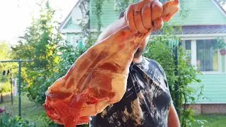 НЕЖНЕЙШАЯ БАРАНИНА. Баранья НОГА ЗАПЕЧЕННАЯ на УГЛЯХ.