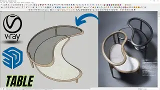 Furniture design (Table) in Sketchup | Vray | Sketchup Tutorial