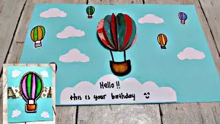 DIY Gift Card Pop up Balon Udara| Tutorial birthday card 3D