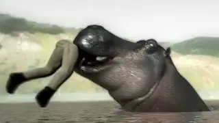Hippo eats person (Z2)