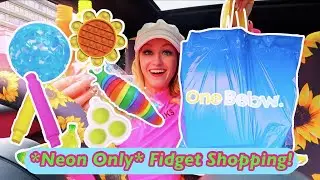 SHOPPING FOR *NEON FIDGETS* ONLY CHALLENGE AT ONE BELOW!😍🍉💅🏻🧜🏻‍♀️(WE HIT THE JACKPOT!!🤑)