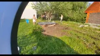 Семья, дом, огород 28.05.2023 сделал грядку для нашего участка с сыном Саввой и женой (видео на х60)
