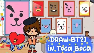 Draw BT21 in Toca Boca: TATA, KOYA, RJ, SHOOKY, MANG, CHIMMY and COOKY | TOCA LIFE WORLD | LuckyToky