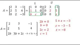 Factorización LU de una matriz 3x3 | Álgebra lineal