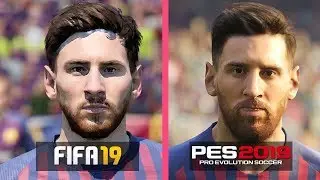 FIFA 19 vs PES 2019 | FC Barcelona Players Faces Comparison