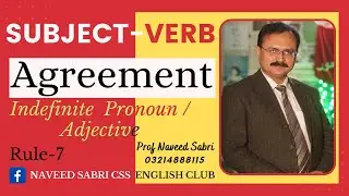 Subject-Verb Agreement (Part-7) Indefinite Pronoun / Adjective, Lecture 1.18.7 in Urdu/Hindi