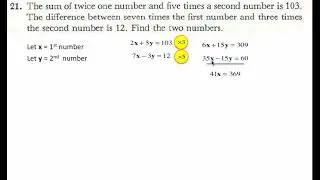 Systems of Equations Word Problems. Question 21