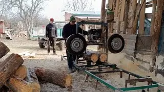 Пилорама помогает на стройке! Пилим доски для  опалубки!