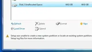 Setup was unable to create a new system partition or locate an existing system partition FIXED