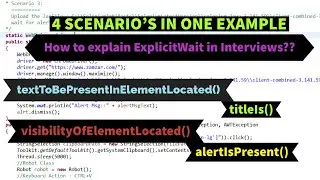 How to explain ExplicitWait in interview with Real Time Examples and Points | Selenium WebDriver