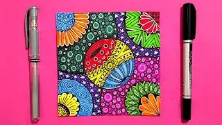 Eye Catching Mini Zentangle || Relaxing & Fun Zen Doodles for Beginners