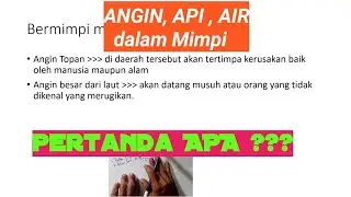 Primbon Jawa Tentang Tafsir Mimpi melihat Angin, Api dan Air