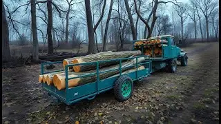 Это настоящий автопоезд! Еду за дровами на самодельном грузовике!