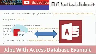 jdbc with access || how to connect and insert data with jdbc with access database example