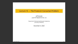 SE 350 Lecture 15: The Producer-Consumer Problem