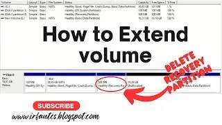 How to Fixed Extend Voulme Option Greyed Out in windows 10 by IrfanTech01 @IrfanTech01