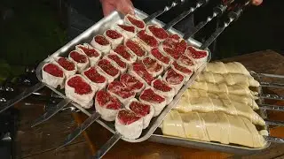 ШАШЛЫК ИЗ ГОВЯДИНЫ. ХАЧАПУРИ НА ШАМПУРЕ. ENG SUB.