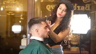 ASMR 💈 LADY BARBER “TACTICAL HAIRCUT”
