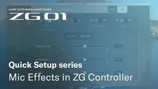 Mic Effects in ZG Controller: Yamaha ZG01 Quick Setup series