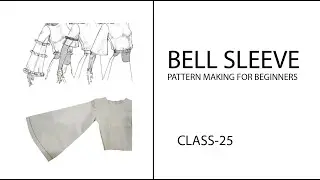Bell sleeve cutting and stitching / class-25 / step by step full tutorial
