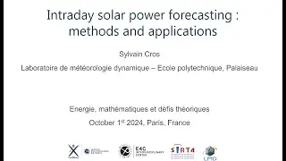 Intraday solar power forecasting: methods and applications