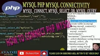 how to connect php with mysql | database connectivity using php mysql | mysql_connect() | php mysql