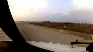 Pusback, taxi and take-off (glareshield cam)
