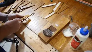 Реставрация паркетного пола из мелких плашек.