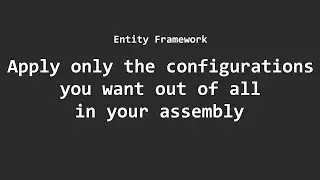 How to separate your configurations and apply only the ones you want to each DbContext