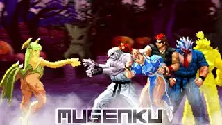 Master Morrigan vs Ken, Mr Karate, Chun Li, Ralf, Shin Akuma. Street Fighter MUGEN Multiverse