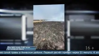 16.15.2024 В Анивском районе загорелась сухая трава на поле в районе одного из СНТ