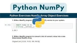 Python NumPy Exercises | NumPy Basic | NumPy: Array Object I Python Programming #education #stream