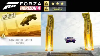 Forza Horizon 4 How to 3 Star Bamburgh Castle Danger Sign PR Stunt