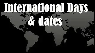 International Days- International Days list- National Days- Important Days- World Important Days