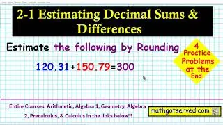2 1 How to Estimate Sum Difference Rounding add subtract mathgotserved teachers pay Kuta accuplacer