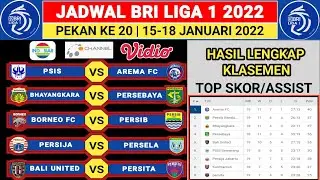 Jadwal Liga 1 Pekan KE 20 - PSIS Vs Arema FC - Borneo FC vs Persib - Liga 1 2022