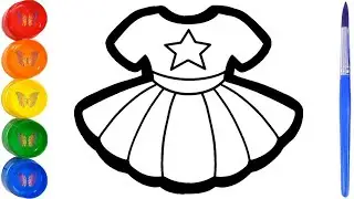 How to draw and color a rainbow dress / Easy drawings for kids