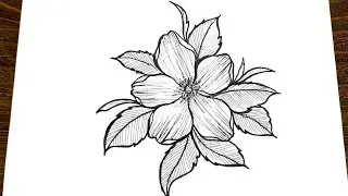How to draw a flower easy || Flower drawing tutorial for beginners