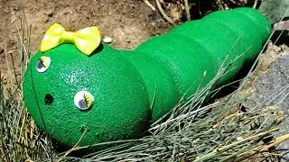 How to make a caterpillar made of cement (concrete). Crafts for the garden with their own hands