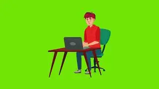 Animated Character using computer Green screen No copyright high quality