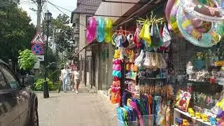 По улице Калараша к морю. Лазаревское Сочи. Пляж Калипсо. Цены на пляжный инвентарь. 4 июня 2023