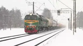 Тепловоз М62-1035 на о.п. Далбе / M62-1035 at Dalbe stop