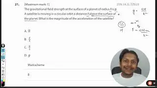 The gravitational field strength at the surface of a planet of radiusRis .A satellite is moving