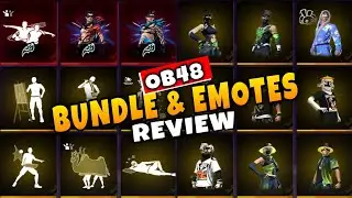 FREE FIRE ALL OB48 UPDATE BUNDLE AND EMOTE FULL REVIEW || ALL OB48 UPDATE BUNDLE IN FREE FIRE