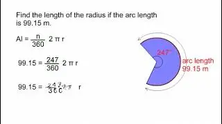 Finding the Radius Given The Arc Length, From the Circles Math Program