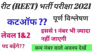 Reet cut-off 2021|Reet final CutOff|reet level 2 cutoff|reet L1 cutoff|reet result 2021| reet update