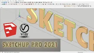 3d text in Sketchup l Vray