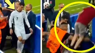 Ronaldo Reaction To Crazy Fan jump in Front of Him 🤯