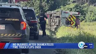 No injuries after Skaneateles fire truck flips over