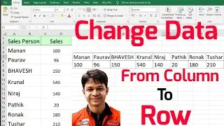 Transpose data from Row to Column in Excel  |Transpose formula in Excel